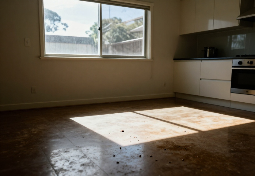 Cockroach infestation in a Kingsford kitchen before treatment